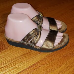 Naot gold leather sandals